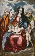 El Greco The Holy Family with St Anne and the young St John Baptist (mk08) oil on canvas
